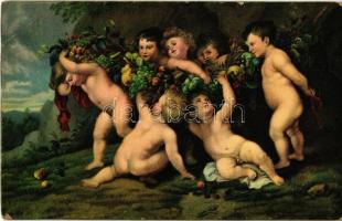 6 db RÉGI Stengel litho művészlap / 6 pre-1945 Stengel litho art postcards