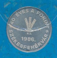 1986. "MÉE ALBA REGIA NUM. CSOP. / 40 éves a forint - Székesfehérvár" Al emlékérem (40mm) ...