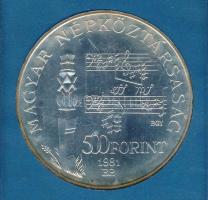 1981. 500Ft Ag "Bartók Béla" MNB tokban T:BU Adamo EM62