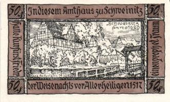 Német Birodalom/Weimari Köztársaság/Schweinitz 1921. 10Pf, 20Pf, 25Pf, 50Pf, 50Pf 5klf teljes sor T:...