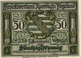 Német Birodalom/Weimari Köztársaság/Auerbach 1921. 50Pf 3klf + 75Pf 3klf teljes sor T:I