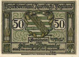 Német Birodalom/Weimari Köztársaság/Auerbach 1921. 50Pf 3klf + 75Pf 3klf teljes sor T:I