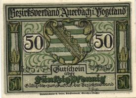 Német Birodalom/Weimari Köztársaság/Auerbach 1921. 50Pf 3klf + 75Pf 3klf teljes sor T:I