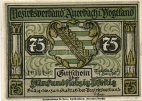 Német Birodalom/Weimari Köztársaság/Auerbach 1921. 50Pf 3klf + 75Pf 3klf teljes sor T:I