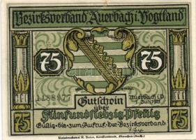 Német Birodalom/Weimari Köztársaság/Auerbach 1921. 50Pf 3klf + 75Pf 3klf teljes sor T:I