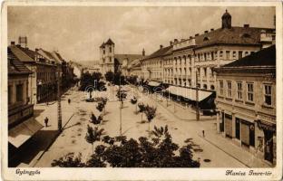 Gyöngyös, Hanisz Imre tér, Barna Ferenc üzlete, Hotel Hungária szálloda, szövetkezeti bolt (EB)