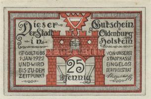 Német Birodalom/Weimari Köztársaság/ Oldenburg 1922. 25Pf, 50Pf, 75Pf, 1M 4klf teljes sor T:I