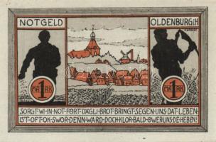 Német Birodalom/Weimari Köztársaság/ Oldenburg 1922. 25Pf, 50Pf, 75Pf, 1M 4klf teljes sor T:I