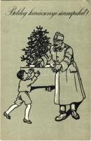 1915 Boldog karácsonyi ünnepeket! Corvina 69. / WWI Austro-Hungarian K.u.K. military art postcard, soldiers at home for Christmas (EK)