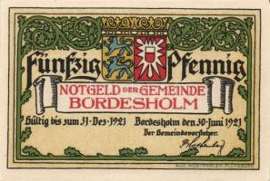 Német Birodalom/Weimari Köztársaság/ Bordesholm 1921. 50Pf 4klf teljes sor T:I