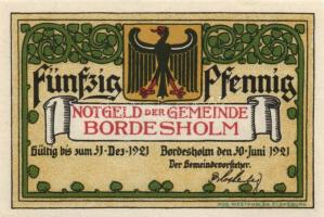 Német Birodalom/Weimari Köztársaság/ Bordesholm 1921. 50Pf 4klf teljes sor T:I