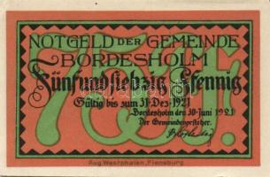 Német Birodalom/Weimari Köztársaság/ Bordesholm 1921. 75Pf 4klf teljes sor T:I