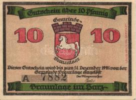 Német Birodalom/Weimari Köztársaság/ Braunlage 1921. 10Pf, 25Pf, 50Pf 3klf teljes sor T:I