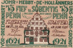 Német Birodalom/Weimari Köztársaság/ Friedrichstadt 1921. 25Pf, 50Pf, 75Pf 3klf teljes sor T:I