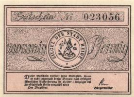 Német Birodalom/Weimari Köztársaság/ Heide 1921. 20Pf, 50Pf, 1M 3klf teljes sor T:I