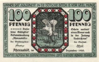 Német Birodalom/Weimari Köztársaság/ Ahrensbök 1920. 25Pf, 50Pf, 100Pf 3klf teljes sor T:I