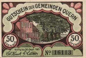 Német Birodalom/Weimari Köztársaság/Quern 1921. 25Pf 3klf, 50Pf 3klf összesen 6klf teljes sor T:I