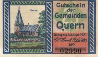 Német Birodalom/Weimari Köztársaság/Quern 1921. 25Pf 3klf, 50Pf 3klf összesen 6klf teljes sor T:I