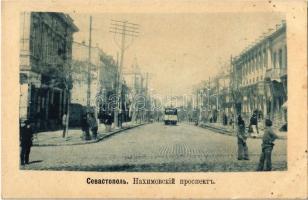 Sevastopol, Sebastopol; Nakhimovskiy Prospekt / Nakhimova Avenue with tram