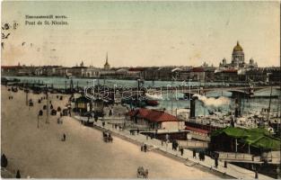 Sankt-Peterburg, Saint Petersburg, St. Petersbourg; Pont de St. Nicolas / Nicholas Bridge, ship station, street view (EK)