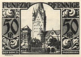 Német Birodalom/Weimari Köztársaság/ Paderborn 1921. 25Pf, 50Pf, 75Pf, 1M, 2M 5klf teljes sor T:I