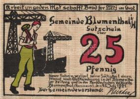 Német Birodalom/Weimari Köztársaság/ Blumenthal 1921. 25Pf, 50Pf, 75Pf 3klf teljes sor T:I