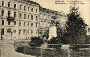 1914 Pozsony, Pressburg, Bratislava; Fadrusz szobor / statue