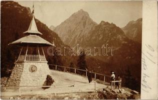 1904 Tátra, Tatry; Tarpatak, Szilágyi Dezső emléktorony, kilátó / Aussichtsturm / Studená dolina, memorial lookout tower. photo