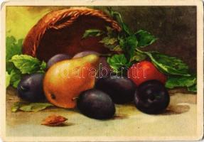 10 db RÉGI művészlap csendéletekkel, pár litho / 10 pre-1945 art postcards with still life paintings...