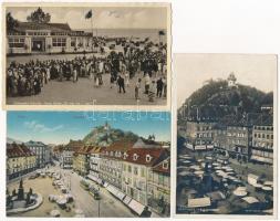 50 db RÉGI külföldi városképes lap: osztrák, svájci, német / 50 pre-1945 European town-view postcard...