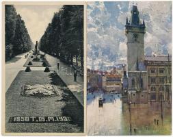 44 db RÉGI cseh és szlovák városképes lap / 44 pre-1945 Czech and Slovakian town-view postcards