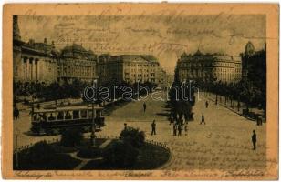 7 db RÉGI magyar városképes lap villamosokkal / 7 pre-1945 Hungarian town-view postcards with trams