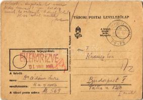 1944 Dr. Ádám Imre U569 zsidó KMSZ (közérdekű munkaszolgálatos) levele szerelmének Krausz Évának / WWII Letter of a Jewish labor serviceman to his lover. Judaica (kopott / worn)