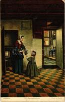 5 db RÉGI Stengel litho művészlap / 5 pre-1945 Stengel litho  art motive postcards