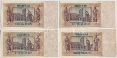 Német Harmadik Birodalom 1942. 5M (4x) 2x2 sorszámkövető pár T:II,III
German Third Reich 1942. 5 Ma...