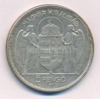 1930. 5P Ag "Horthy jobbra" T:2 
Adamo P8