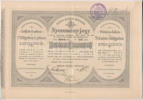 Budapest 1903. Magyar Jelzálog-Hitelbank nyeremény kötvénye, bélyegzéssel T:II