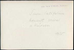 1935 Kinszki Imre (1901-1945) budapesti fotóművész pecséttel jelzett vintage alkotása, a szerző álta...