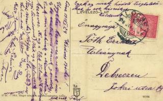 1918 Lőcse, Levoca; Erzsébet tér, templom. Kiadja Singer 57. sz. / square, church (ázott / wet damag...