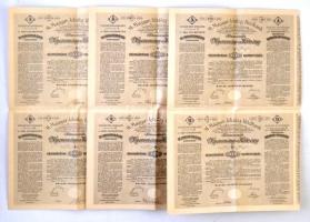 1906. A Magyar Jelzálog-Hitelbank nyereménykötvénye ívben, A és B együtt 100K-ról, 3 nyelven (3x) T:III szép papír