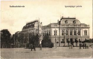 1906 Székesfehérvár, Igazságügyi palota, Szentháromság szobor. Kiadja Eisler Adolf 306. (EK)