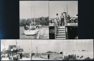 cca 1970 Jankó Mária felvételei egy balatoni vitorlás borulásáról, 2 db fotó, 13x18 cm + 1930 Kenese...