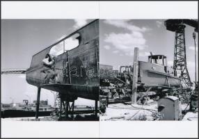 cca 1970 Jankó Mária felvételei egy balatoni vitorlás borulásáról, 2 db fotó, 13x18 cm + 1930 Kenese...