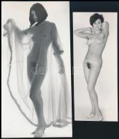 cca 1978 Frizurák alul-felül, szolidan erotikus felvételek, 4 db vintage fotó, 14,2x6 cm és 24x18 cm...