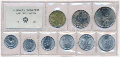 1980. 2f-10Ft (9xklf) érmés forgalmi sor fóliatokban T:1  Adamo FO13