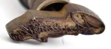 M. kir. honvédségi tiszt aláírás bélyegzője. Réz és fa. 12 cm