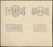 cca 1930 Globus nyomda Foto Globus Ofset embléma ceruzás tervei. 20x19 cm