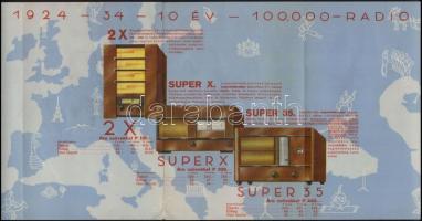 Standard rádió reklám kihajtható, árjegyzékkel 14x23 cm