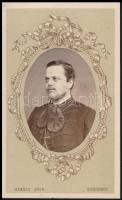 cca 1863 Eger, Mihály József fényképész műtermében készült, vizitkártya méretű, hátoldalán jelzett fénykép, 10,3x6,2 cm