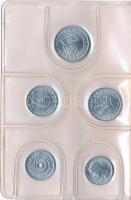 1982. 2f-10Ft (9xklf) forgalmi sor sötétbordó műbőrtokban T:1